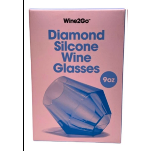 Wine2Go Diamond Silicone Wine Glasses 9oz