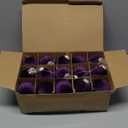 30Pcs Velvet Christmas Balls Christmas Tree Ornaments Velvet Balls Shatterproof Xmas Bulbs Decorations Set Purple Ornaments 2.4Inch for Xmas Holiday Party Indoor Decor