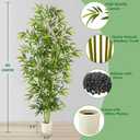 Warmplants 8ft Artificial Bamboo Tree, 96 Tall Large Fake Bamboo Plant with White Planter, Faux Trees for Indoor Outdoor Home Garden Entryway Office Dcor