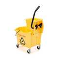 Amazon Basics Commercial Side Press Wringer Floor Cleaning Mop Bucket on Wheels, 35-Quart, Yellow