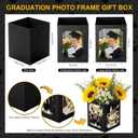 12 Pcs Graduation Picture Centerpieces Box For Table, 6/7in Photo Frame Props For Congrats Grad Graduation Party, Table Decoration For Wedding, Birthday, Graduation Decoration(Black)