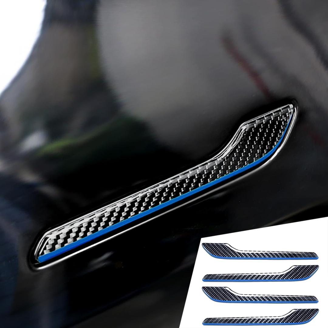 Carbon Fiber Exterior for Tesla Model 3 2017-2025 and Model Y 2020-2025 Decor Accessories Door Handle Trim Sticker Cover