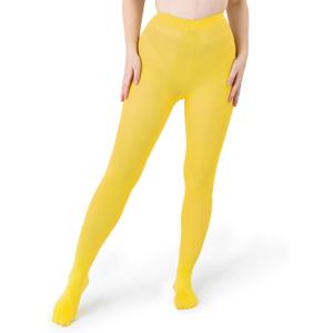 Silky Toes Women's 60D Soft Opaque Tights 1-2 Pairs -Black White And Colored Stockings for Women (Yellow)