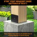 6x6 Concrete Post Base(2 PCS), Deck Post Base Holder Ground Spike for Concrete, Decking Post Brackets with 3 Anchor Rods, Post Base for Pavilion Deck Porch Handrail Railing