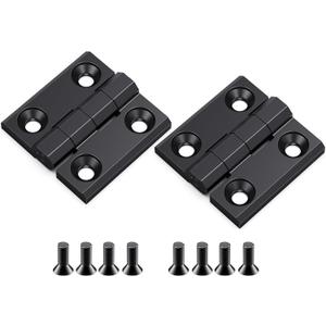 SYINE Heavy-Duty Butt Hinge Zinc Alloy Door Hinge Closet Hinge for Closet Cabinet Door,Set of 2,Black,2.4'' x 2.4''