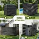 1 Panel No Dig Privacy Fence Screen, 60" H × 48" W Metal Outdoor AC Fencing