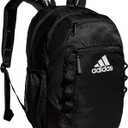 adidas Excel Backpack, Durable Large Athletic Laptop Bag, Black/White/Black, One Size