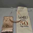 50th Birthday Gifts for Women Her - Elegant Decorations with Vintage Wine Glasses, Wine Bag, Birthday Sash, Crown,Rhinestone Birthday Tiara, Perfect for Women,Mom,Wife,Coworker,Best Friend,Sister