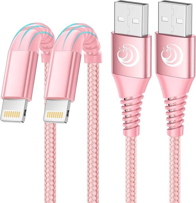2 Pack 10ft iPhone Charger, [Apple MFi Certified] Long iPhone Charger Cord 10 ft Nylon Braided Lightning to USB Cable Fast Charging Cords Compatible with iPhone 14 13 12 11 Pro Max XR XS X 8 7 6