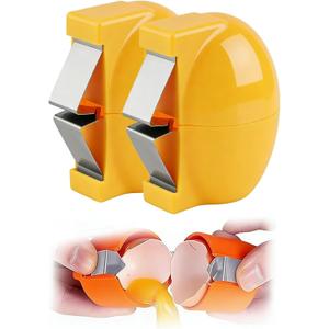 Stainless Steel Egg Biscuit and Separator, Handheld Bottle Opener for Raw Eggs and Hard Boiled Eggs, Multi-functional Kitchen Gadgets for Easy Peel and Egg White Separation (2) (2)