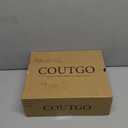 Coutgo Women's Chunky Platform High Heels Closed Toe Ankle Strap Pumps Wedding Party Dress Shoes Khaki, Size 9