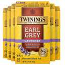 Twinings Earl Grey Lavender Black Tea Individually Wrapped Bags, 20 Count (Pack of 6), Citrus, Bergamot & Floral, Caffeinated, Enjoy Hot or Iced, 120 Teabags