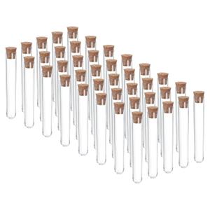 PATIKIL 6ml Plastic Test Tubes with Cork Stoppers, 40Pcs 78x13mm Tubes for Scientific Party Decoration Candy Bead Storage Bath Salt Lab Use, Clear