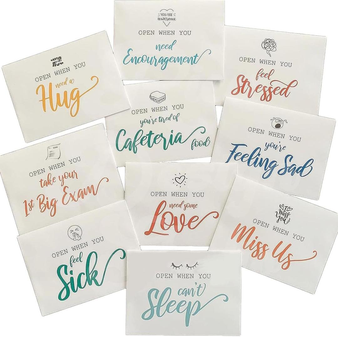 3 x Open When Envelopes For College Student 16pcs Open When Letters Kit For College, Going Away To College Envelopes Gifts, College Gift Cards Long Distance Relationship Present (16PCs)