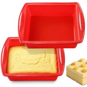KCKHFA Silicone Square Brownie Pan 2 Pack, 8x8 Baking Pan for Brownies, Cakes, Bread, Pie & Lasagna – BPA Free, Heat Resistant, Flexible Silicone baking mold, Oven, Microwave, Dishwasher Safe