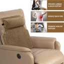 HOMBYS Sherpa Fleece Lumbar Support Pillow with Headrest for Recliner,Memory Foam Recliner Chair Cushion for Back Pain,Big High Back Support for Recliner with Chair Headrest for Elderly (Khaki)