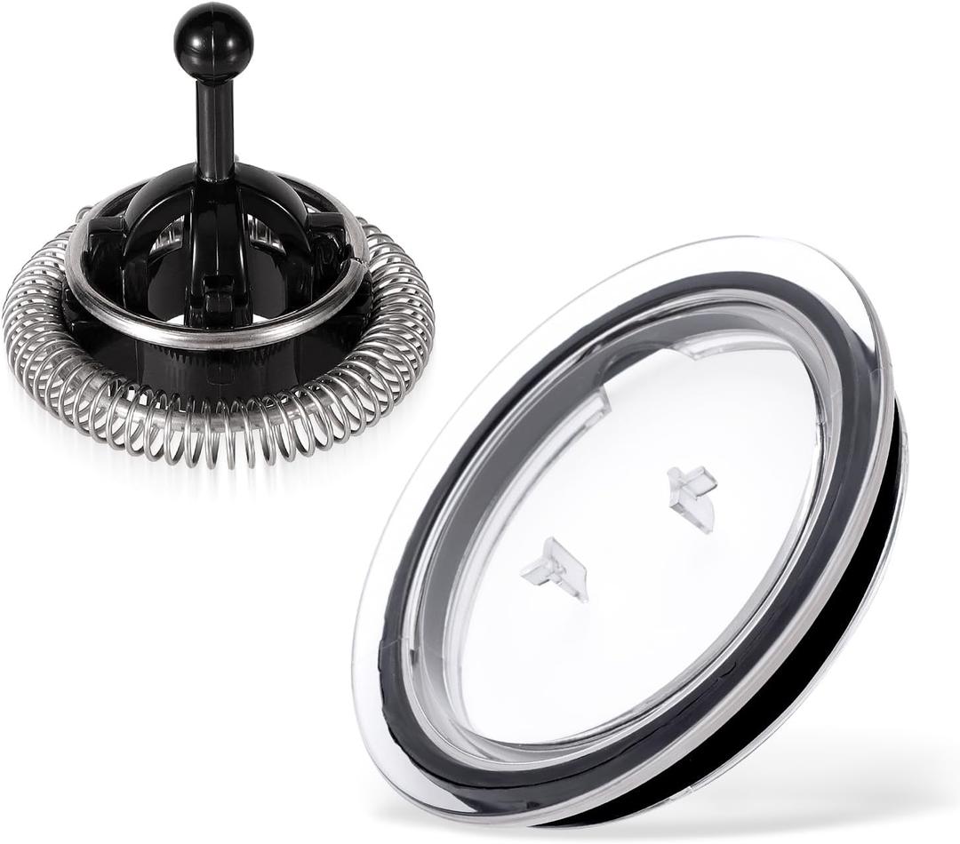 Milk Frother Lid for Nespresso Aeroccino 3, Frother Whisk Compatible with Nespresso Aeroccino 3/4/XL, Milk Frother Replacement Parts Frother Cover and Whisk for Nespresso Frother Machine