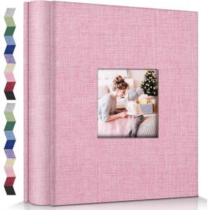 popotop Photo Album 4x6-600 Photos Photo Books with 600 Horizontal and Vertical Pockets,Linen Cover Albums for Family Wedding Anniversary Baby Vacation Pictures (Pink)