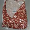 Women's Summer Floral Dress Sleeveless V-Neck Dress with Pockets - Fit and Stylish for Daily Wear (Red, L)