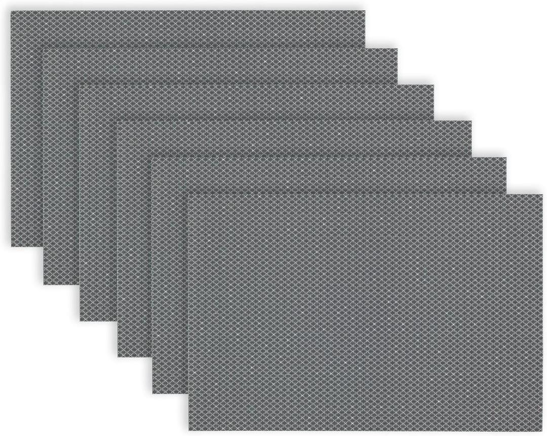 Dainty Home Washable Placemats Set of 6  12x18 Inch, Heat-Resistant, Non-Slip, Modern Table Mats for Dining, Kitchen, Family Meals  Easy to Clean, Durable (Sparkles Silver)