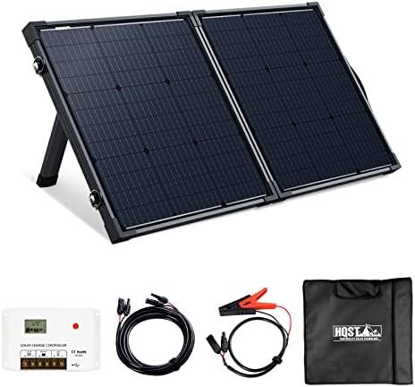 HQST 100 Watt 12 Volt 9BB Cell Portable Solar Panel Suitcase w/ 30 Amp PWM Charge Controller for Solar Generator, Power Station, Battery Charging, RV, Camping, Off-Grid