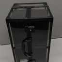 FRENESSA Portable Makeup Case Cosmetics Display Cases Toiletry Organizer Box Transparent Acrylic Artists Train Case with 6 Trays Travel Makeup Tools Storage for Vanity Counter Dresser Organizer Black