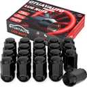 OTUAYAUTO 1/2-20 Lug Nuts - Replacement for 1987-2018 Jeep Wrangler JK, 2002-2012 Liberty, 1993-2010 Grand Cherokee, Cone Seat, 19mm Hex, 20PCS Black Closed End Bulge Acorn Lug Nut