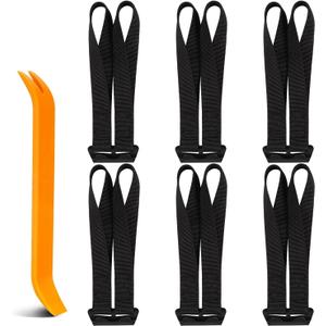Cargo Tie Down Door Hook Straps, Two Loops Roof Rack Straps Kits Universal for Car Roof Bag, 6 Straps Compatible with Most Car Top Luggage, Waterproof, More Solid, Registered Patent