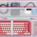 Canboc Hard Carrying Case for Logitech POP Keys Mechanical Wireless Keyboard and POP Wireless Mouse, Mesh Pocket fits Cables, USB Receiver, Spare Keycaps and More Accessories, Raspberry