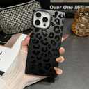 for iPhone 16 Pro Max Case Cheeah Leopard Women Rectangle Edge Retro Vintage Protective Drop Protection Phone Cases for iPhone 16 Pro Max Black