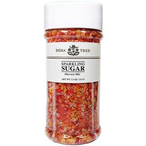 2 x India Tree Harvest Mix Sparkling Sugar, 7.5 oz | Vibrant Fall Orange, Red, Yellow & White Decorating Sugar Mix (7.5 Ounce (Pack of 1))