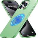 GRECAZO Magnetic Ultra Thin Bumper Case for iPhone 15 Pro Max, Light Green