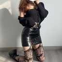 Halloween Spider Web Gothic Stockings, Women's Fishing Net Stockings, Halter Pantyhose, Bat Spider Web High Socks, Striped Mesh Stockings (Black)