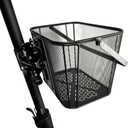 Scooter Basket Extra Large 130lb Loading Capacity Removable Front basket for Man Adult with Water Holder Heavy Duty Quick Release Iron Mesh Basket with Handle Easy Assembly & Portable