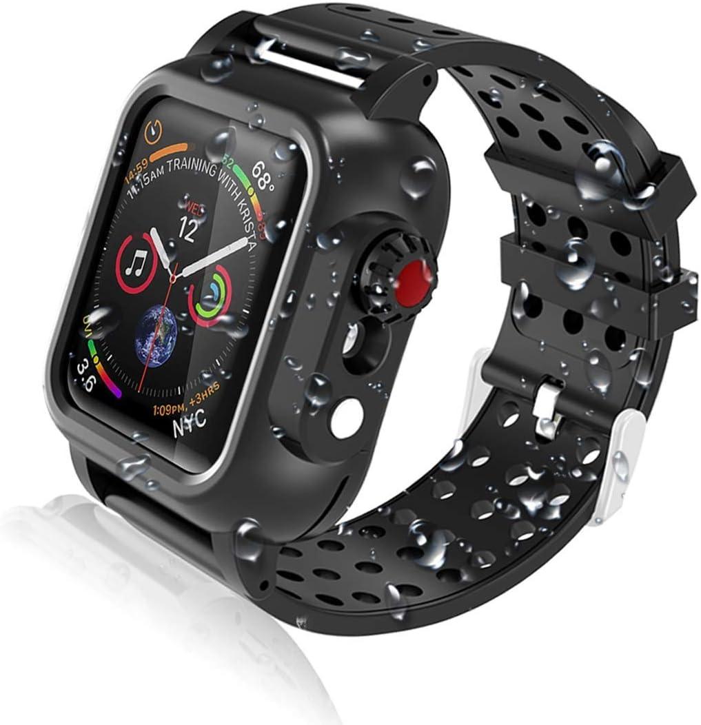 Realproof Waterproof Case for Apple Watch Series SE | SE2 | 6 | 5 | 4 44MM with 3PCS Premium Soft Silicone Band, Dropproof Shockproof Resistant Rugged Protective iWatch Case Bulit-in Screen Protector Realproof Waterproof Case for Apple Watch Series SE | SE2 | 6 | 5 | 4 44MM with 3PCS Premium Soft Silicone Band, Dropproof Shockproof Resistant Rugged Protective iWatch Case Bulit-in Screen Protector
