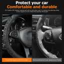 AICEL Car Steering Wheel Cover, Carbon Fiber Vehicle Steer Wheel Protector with 3D Honeycomb Design, Anti-Slip Steer Wheel Protection Guard, Universal Automotive Accessories (Coffee)