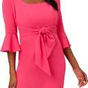 Adrianna Papell Women's Bell Sleeve Tie Front Dress (Pink)