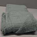 Cosy Family 4 Layer Muslin Bed Blanket - Breathable and Lightweight Gauze Boho Blanket for Spring, Soft 100% Cotton Muslin Blanket, Green, 55x80 Inches