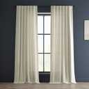 HPD Half Price Drapes Heavy Faux Linen Light Filtering Curtains for Bedroom 108 Inches Long (1 Panel) - Rod Pocket Curtains for Living Room - Window Curtains Home Decor - 50 X 108, Barley