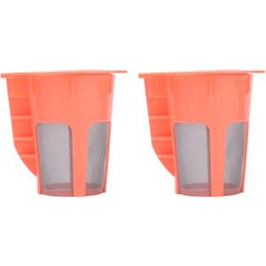 2Pcs Red Reusable Coffee Capsule,Stainless Steel Coffee Capsule Cup,Refillable Coffee Filter Cup Reusable Coffee Capsule Cup for 2.0 K200 K300 K350 K360 K400