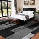 LIANLAM 6x9 Washable Area Rugs for Living Room and Bedroom, Vintage Checkered Pattern Non-Slip Carpet, Stain Resistant Low Pile Soft Rug for Dining Room,Office,Nursery,Kids Room(6x9,Gray)