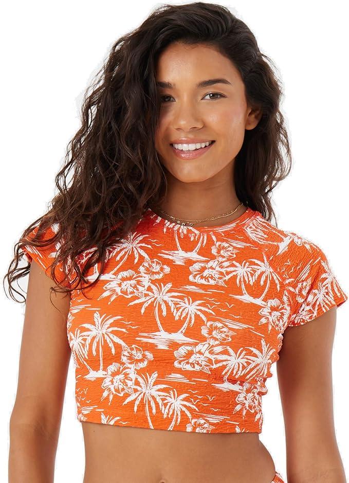 Roxy Womens Crop Top Rash Guard – UPF 50+, Quick-Dry Swim Shirt, Pool, Surf, Beach, Water Sports S