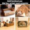 3 Packs of Disposable cat Litter Boxes17.2'' x 12.2'' x 5.3''. 100% Recyclable Paper, eco-Friendly and Healthy. with Convenient Handles, Waterproof and Durable. Perfect for Home or Travel.