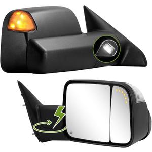 Power Folding Tow Mirrors Pair for 2010-2018 Ram 1500/2500/3500, 14 inches x 23 inches x 10 inches