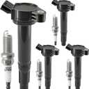 UF487 Ignition Coil Pack 90919-A2002 and Iridium Spark Plugs Set Of 4 Fit For Toyota Camry 2007-2024,Highlander 2009-2024,RAV4 2006-2014,Avalon 2013-2022,Venza 2009-2015&Lexus 2013-2024 2.5L 2.7L L4