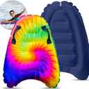 JAMBO Inflatable Surf Body Board with Handles, Boogie Board for Beach, Surfing Swimming Floating Surfboard Boards, Pool Floats Pool Beach Toy for Kids (Tie-Dye Bodyboard) - 1 Pack