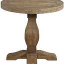 Napa Solid Wood Farmhouse Rustic Round End Side Living Room Table, Nightstand 26" W x 26" D x 25" H