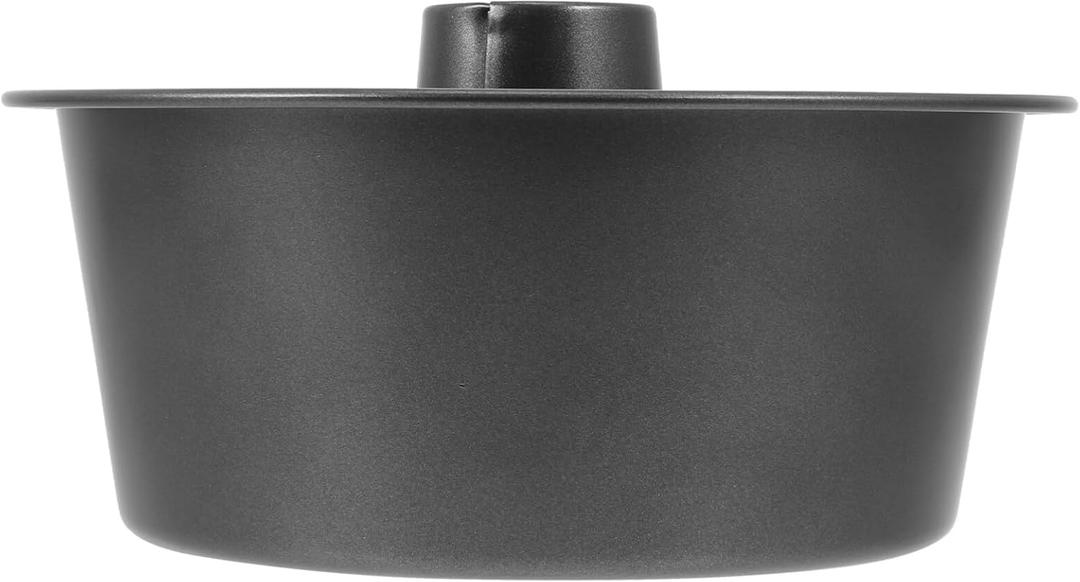 Kichvoe Round Carbon Steel Angel Food Cake Pan, Black, 12-Inch (23.5X23.5X10CM)