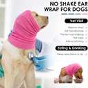 KOESON Adjustable Ear Wrap for Large Dogs, Soft No Shake Dog Ear Wraps Hematoma, Breathable Dog Ear Cover for Noise Protecion, Neck Wounds, Pet Calming Hoodie for Thunder, Firework, Separation L
