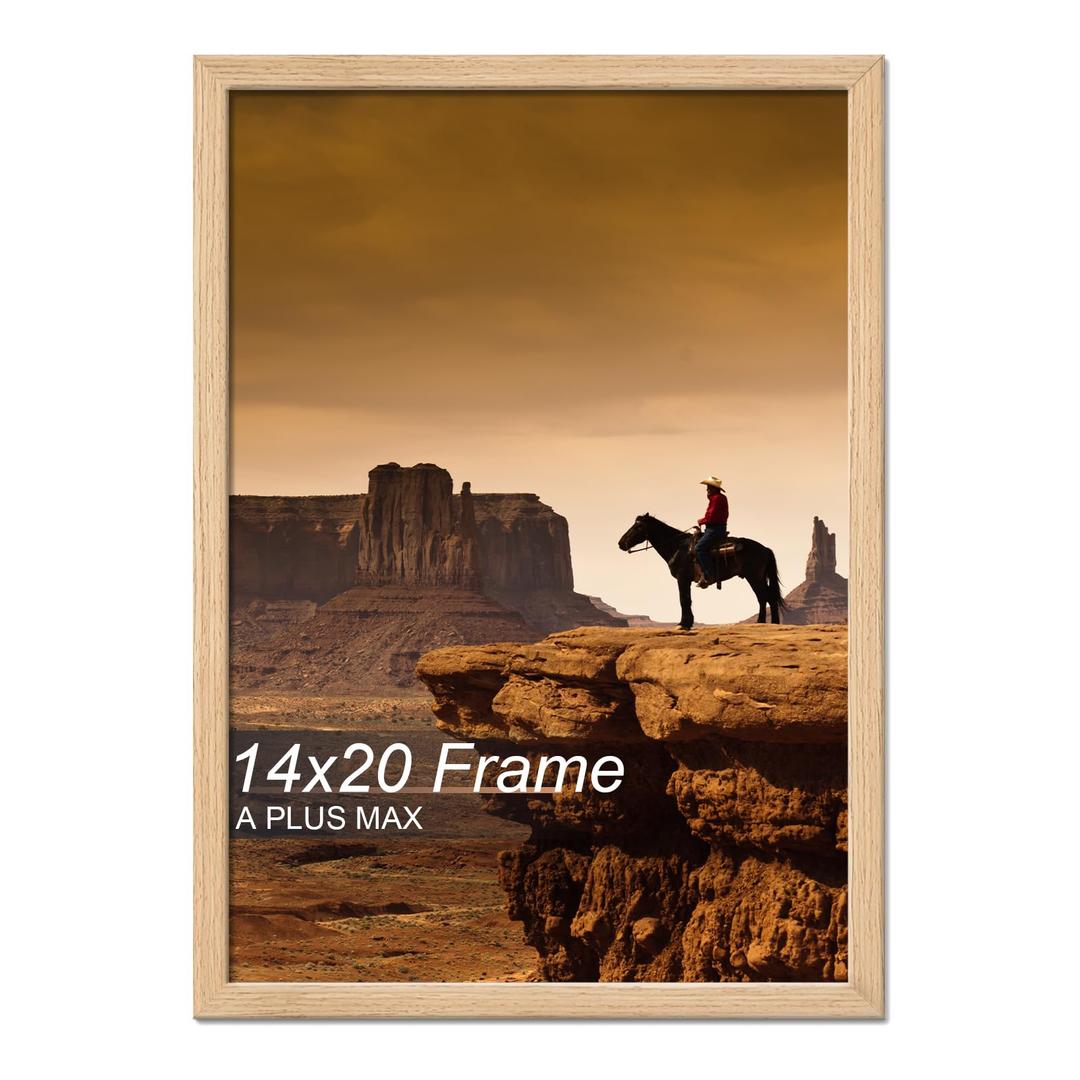 A PLUS MAX 14x20 Picture Frame Natural Light Weight Wall Mount